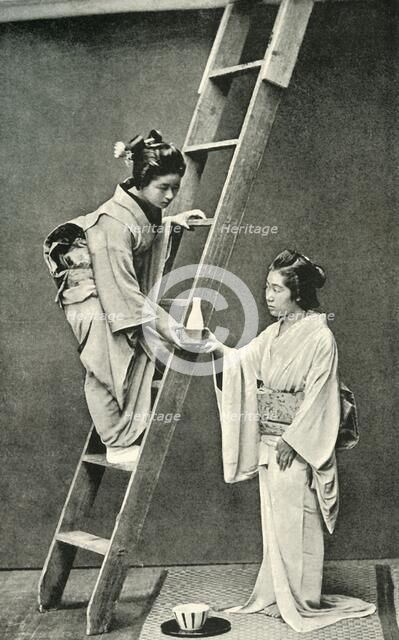 'Bringing Sakè', 1891. Creator: Unknown.