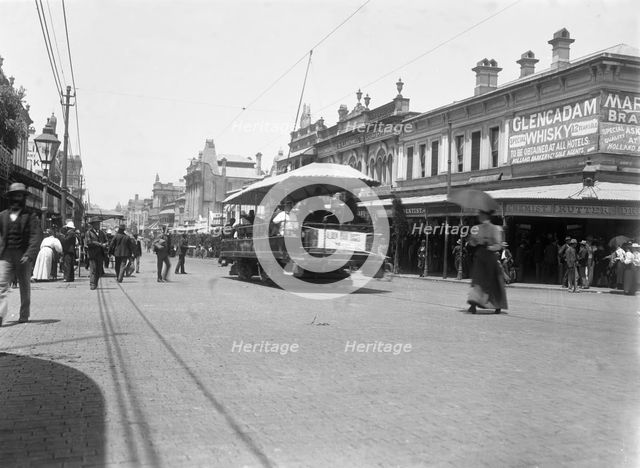 Brisbane City - corner Queen Street and Albert Street, 1906. Creator: Robert Augustus Henry L'Estrange.