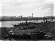 Brisbane River - Victoria Bridge looking North West, steam yacht S.S. Lucinda in the foreground,1906 Creator: Robert Augustus Henry L'Estrange