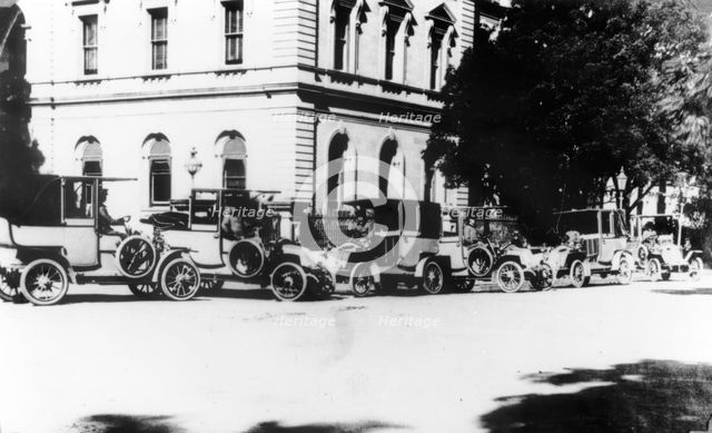 Brisbane's First Taxis, 1908. Creator: Unknown.