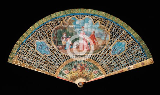 Brisé fan, European, first quarter 18th century. Creator: Unknown.