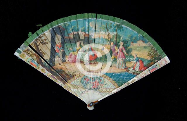 Brisé fan, Italian, first quarter 18th century. Creator: Unknown.