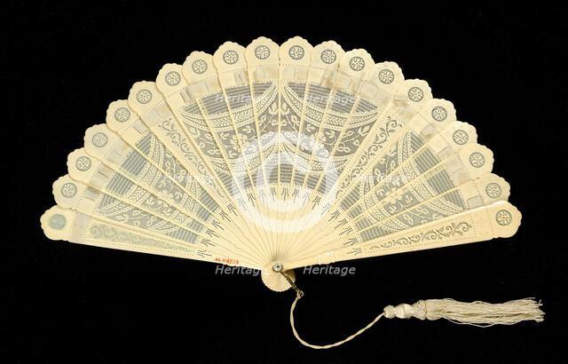 Brisé fan, possibly Chinese, 1870-90. Creator: Unknown.