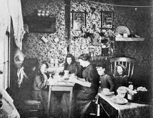 Bristle pickers working from home, London, c1900. Creator: Unknown
