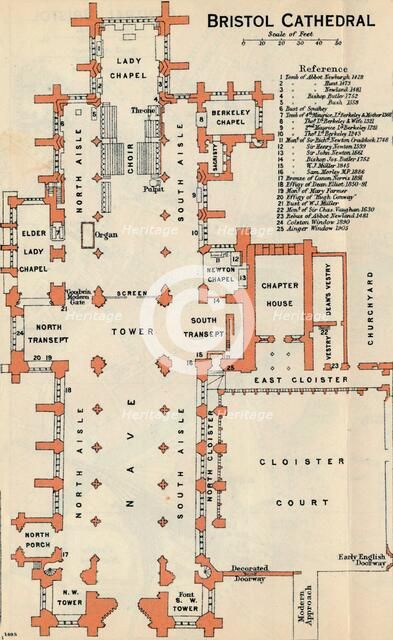 'Bristol Cathedral', c20th Century. Artist: John Bartholomew.