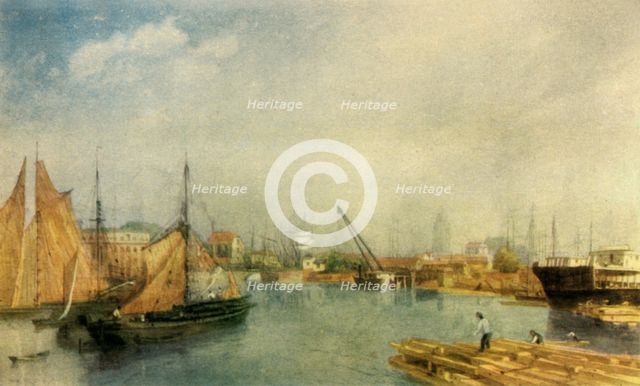 Bristol Harbour, mid 19th century, (1942).  Creator: James Baker Pyne.
