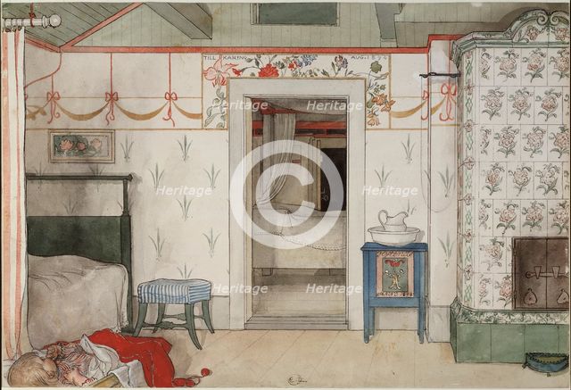 Brita's Forty Winks. From A Home (26 watercolours), c1894. Creator: Carl Larsson.