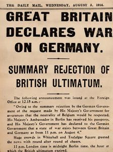 Britain declares war on Germany, 1914 (1935)