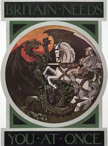 Britain Needs You at Once propaganda Poster, World War I, c1915