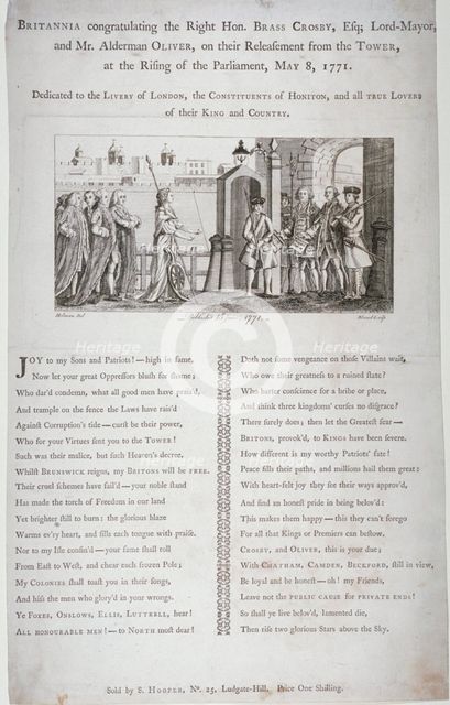 Britannia congratulating the Lord Mayor of London, 1771. Artist: Bland