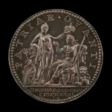 Britannia Crowning the King [reverse], 1761. Creator: Johann Lorenz Natter