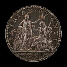 Britannia Crowning the King [reverse], 1761. Creator: Johann Lorenz Natter