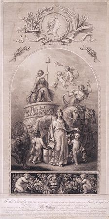 Britannia in her chariot, 1790. Artist: Peltro William Tomkins