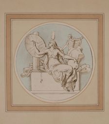 Britannia Protecting the Fine Arts, c1770s. Creator: Benjamin West