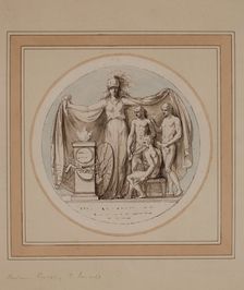 Britannia Protecting the Fine Arts, c1770s. Creator: Benjamin West