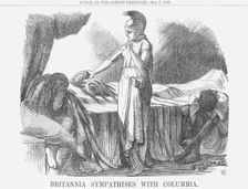 Britannia Sympathises with Columbia 1865. Creator: John Tenniel