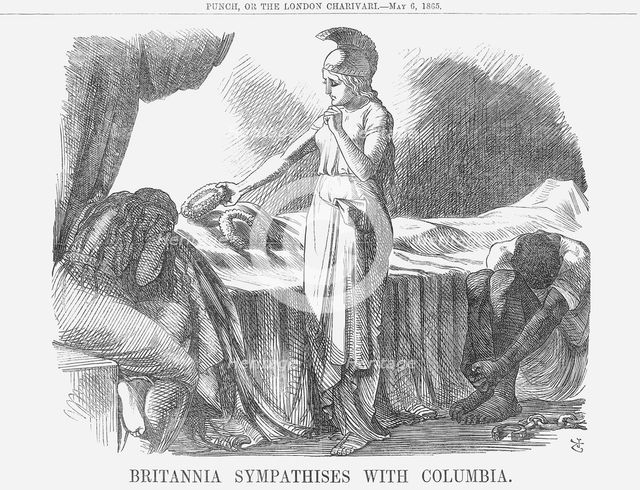 'Britannia Sympathises with Columbia', 1865. Creator: John Tenniel.