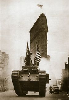 British tank Britannia on Fifth Avenue, New York City, USA, c1917-c1918. Creator: Unknown