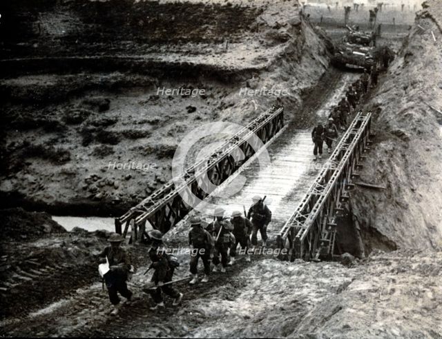 British troops crossing the Santerno River, Italy, 1945. Creator: Unknown.