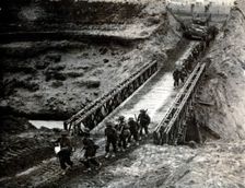 British troops crossing the Santerno River, Italy, 1945. Creator: Unknown