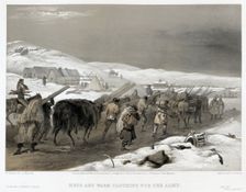 British troops on the road to Sevastopol, 1855. Artist: Simpson, William (1832-1898)