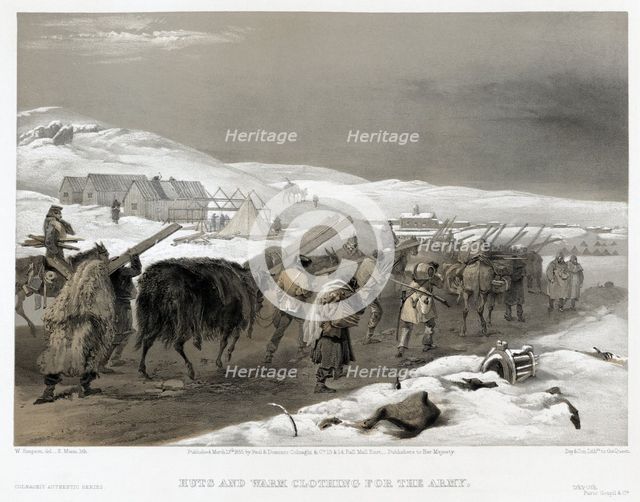 British troops on the road to Sevastopol, 1855. Artist: Simpson, William (1832-1898)
