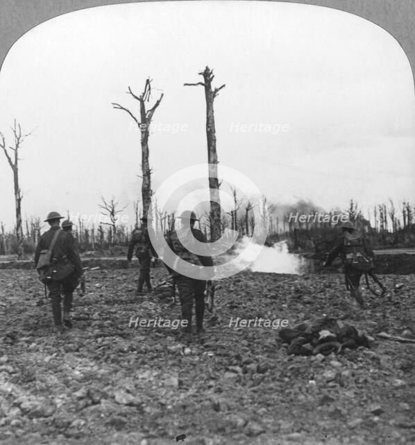 British troops occupying Houthulst Forest, Flanders, Belgium, World War I, c1914-c1918. Artist: Realistic Travels Publishers
