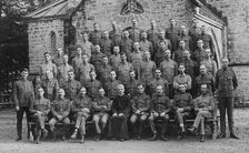 British troops outside the garrison church, Chakrata, 1917