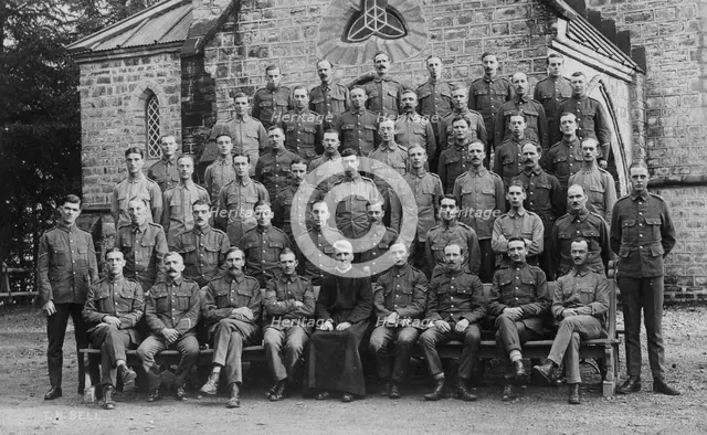 British troops outside the garrison church, Chakrata, 1917. Artist: Unknown