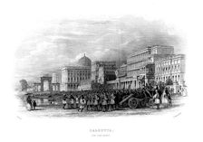 British troops parading on the esplanade, Calcutta, India, mid 19th century