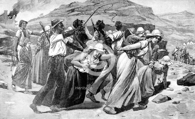 British treatment of Boer women and children, 1900. Artist: Unknown