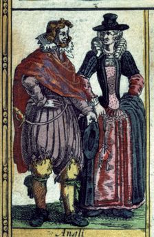 British types, colored engraving from the book Le Theatre du monde or Nouvel Atlas 1645, cre…