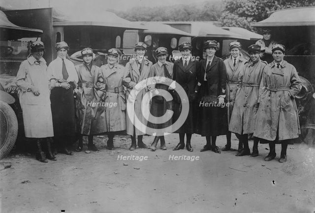 British Voluntary Aid ambulance drivers at front, 27 Jun 1917. Creator: Bain News Service.