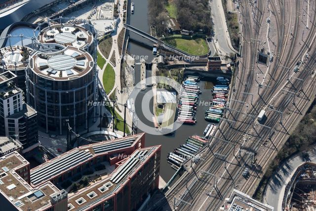 British Waterways Yacht Basin and St Pancras Lock, Regent's Canal, King's Cross, London, 2018. Creator: Historic England Staff Photographer.