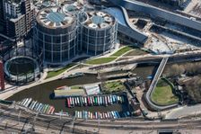 British Waterways Yacht Basin and St Pancras Lock, Regent's Canal, King's Cross, London, 2018. Creator: Historic England Staff Photographer