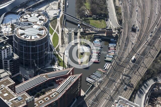 British Waterways Yacht Basin and St Pancras Lock, Regent's Canal, King's Cross, London, 2018. Creator: Historic England Staff Photographer.