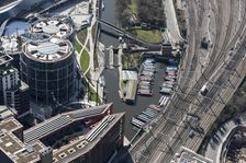 British Waterways Yacht Basin and St Pancras Lock, Regent's Canal, King's Cross, London, 2018. Creator: Historic England Staff Photographer