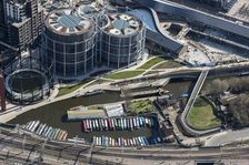 British Waterways Yacht Basin and St Pancras Lock, Regent's Canal, King's Cross, London, 2018. Creator: Historic England Staff Photographer