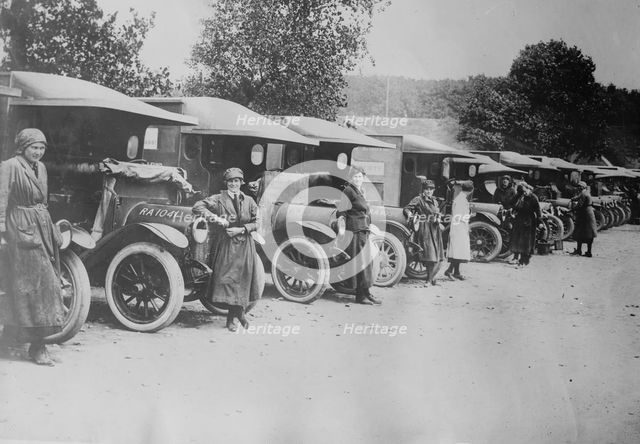 British women ambulance drivers, 27 Jun 1917. Creator: Bain News Service.