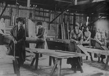 British women carpenters near front, 30 Jun 1917. Creator: Bain News Service