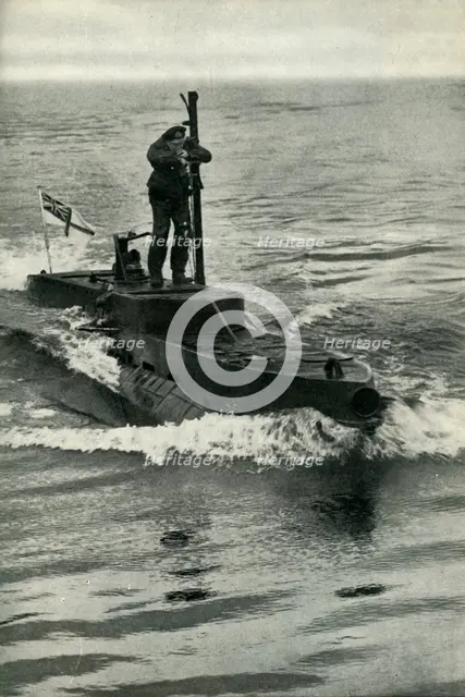 British X-Craft midget submarine, World War II, 1945. Creator: Unknown.