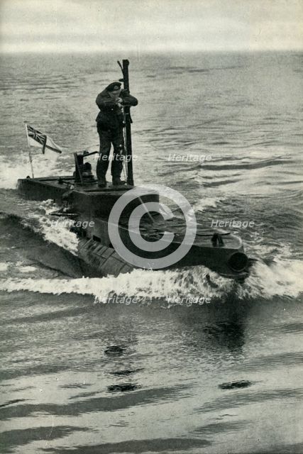 British X-Craft midget submarine, World War II, 1945. Creator: Unknown.