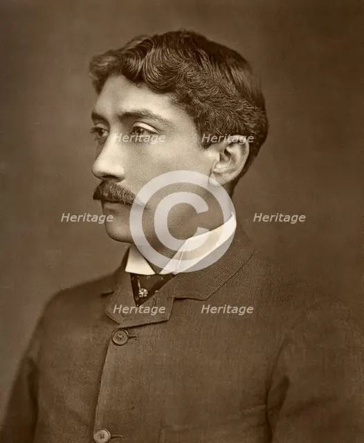British actor Yorke Stephens in 'One Change', 1886. Artist: Barraud