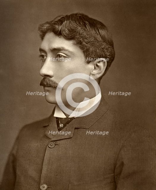 British actor Yorke Stephens in 'One Change', 1886. Artist: Barraud