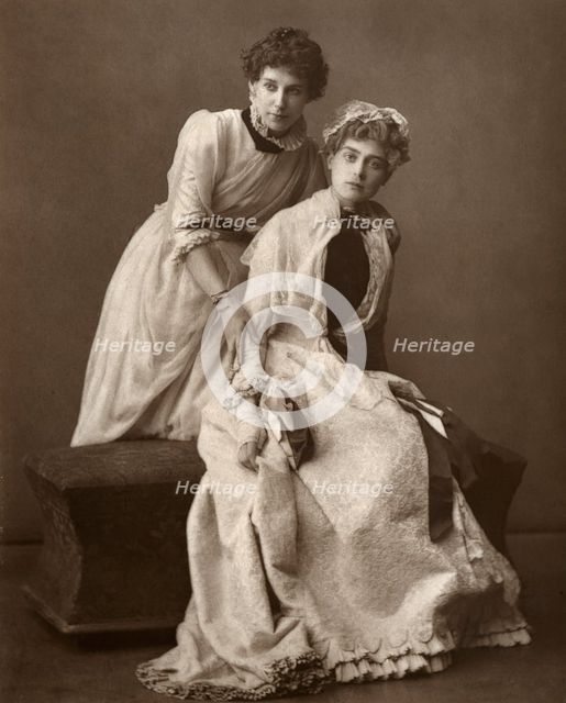 British actresses Eweretta Lawrence and Grace Otway in 'On Change', 1886. Artist: Barraud