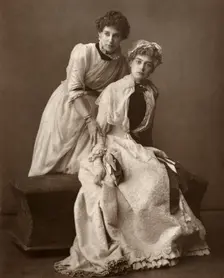British actresses Eweretta Lawrence and Grace Otway in On Change 1886. Artist: Barraud