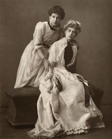 British actresses Eweretta Lawrence and Grace Otway in On Change 1886. Artist: Barraud