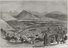 British-Afghan war, view of Kabul city from the top of the Citadel. Afghanistan