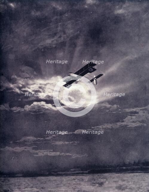 'British Airman Returning at Sunset After Successful Journey', 1917. Creator: Unknown.