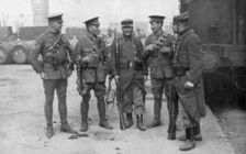 British and French troops fraternising, France, August 1914